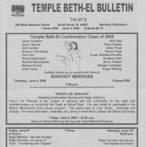 Temple Beth-El Bulletin, Volume 66:12, June 4, 2000