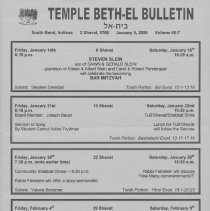 Temple Beth-El Bulletin, Volume 66:7, January 9, 2000