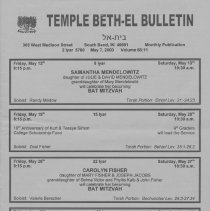 Temple Beth-El Bulletin, Volume 66:11, May 7, 2000