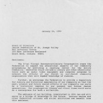 Corrrespondence from William A. Gitlin, President of B'Nai Yisrael to Board