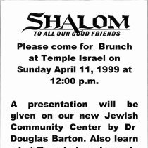 General invitation to come for brunch to hear presentation by Dr. Douglas B