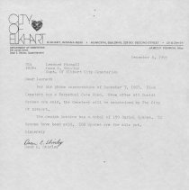 Correspondence from the City of Elkhart to Leonard Pickell regarding Rice C