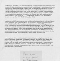 Written history of the Jewish farmers, their suppliers, and Jewish business