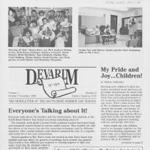 Devarim, newsletter of the South Bend Hebrew Day School, Volume 1, Number 2