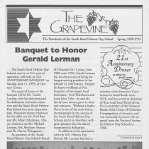 The Grapevine, the newsletter of the South Bend Hebrew Day School, Spring,