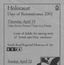 Program from Days of Remembrance 2001