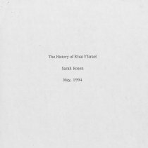 "The History of B'nai Y'Israel" by Sarah Rosen
