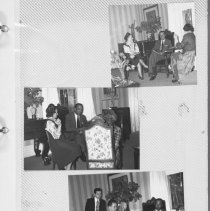 Three phtoographs of a social event featuring Richmond Barthe