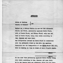 Affidavit regarding obligations assumed by David Plaut in the immigration o