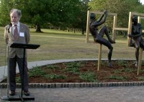 Sculptor at Dedication 2001