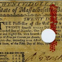 Massachusetts 1780 Twenty Dollar Piece