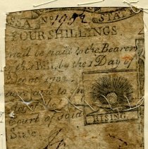 1779 Four Shillings Note Back