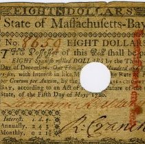 Massachusetts Eight Dollars Front