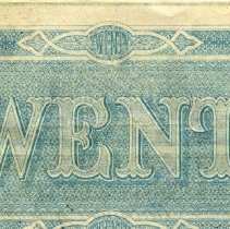 Feb 1864 Twenty Dollar Bill-Back