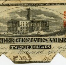 173749 Confederate 20 Dollar Bill Front