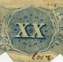 173749 Confederate Twenty Dollar BIll Back