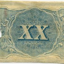 April 6 1983 Confederate $20 Bill Back