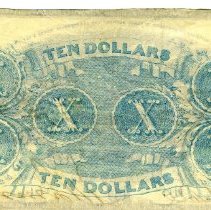 Confederate Ten Dollar Bill 78222 Back