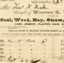 receipt for goods purchases from Warren. A. Peirce