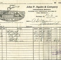 John. P. Squire & Company Receipt