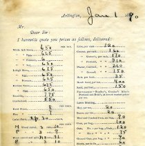 Warren A. Peirce invoice