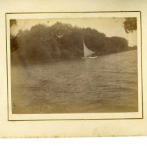 "Capt. Wilder" in his sailboat "Afton" 1881