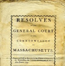 Resolves of the General Court of the Commonwealth of Massachusetts