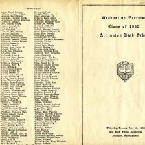 Graduation Exercises Class of 1932, Arlington High School