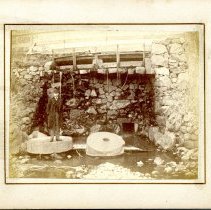 spillway under Mill St. B.Frank Swan standing