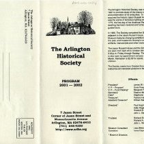 "The Arlington Historical Society Program 2001-2002"