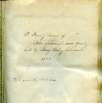 Family Record of Peter Schwamb and Family