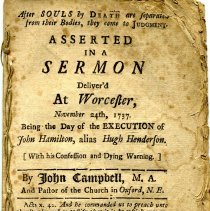 Execution of John Hamilton alias Hugh Henderson