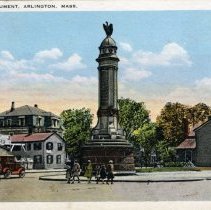 1907 - Soldiers Monument, Arlington Mass, Mass Ave & Broadway