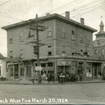 Masonic Block after fire March 20, 1924 - Mass Ave - Medford St