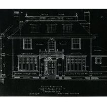 Architect's blueprint for 33 Gray St., Arlington, photocopy