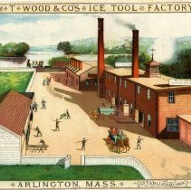Drawing of Ice Tool Factory and Spy Pond