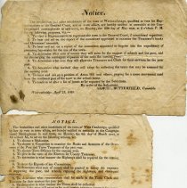 Notices sent April 23, 1828 and Feb. 19, 1833