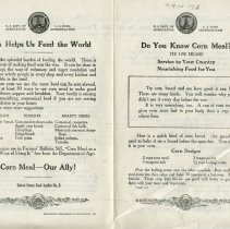 "Do You Know Corn Meal?" Front and back