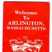 "Welcome to Arlington" booklet, 1982, with map and history of Arlington, and local advertisements.