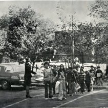 Children crossing Academy/Irving Sts at the Parmenter School