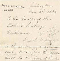 Letter describing provenance