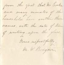 Letter describing provenance, page 2