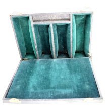 Open, compartments visible