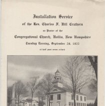 Installation Service of the Reverend Charles F. Hill Crathern