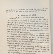 Dedicaton of Robbins Memorial Town Hall