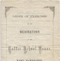 Dedication of the Cutter School House