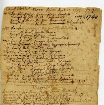 1739-40: Births, Marriages (inc. J. Russell & E. Winship), Books lent