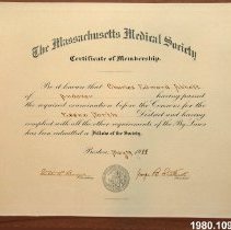 Certificate, Med.soc., Charles Abbott