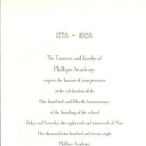 150th Anniversary of Phillips Academy