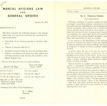 Mental Hygiene and General Orders